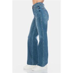 NWT Plus Size Judy Blue High Waist Tummy Control Cut Raw Hem Straight Jeans